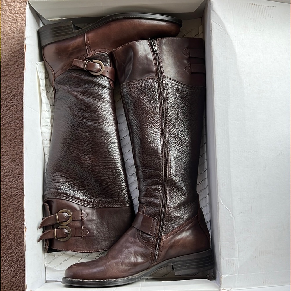 Aldo Brown Textured “Prettner” Riding Boot - Picture 13 of 14